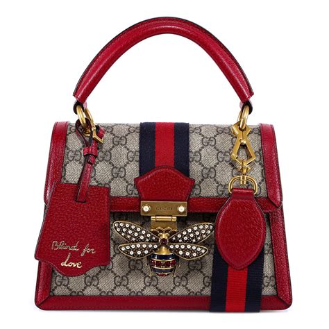 gucci red bag with bumblebee and virds|Gucci queen margaret bee bag.